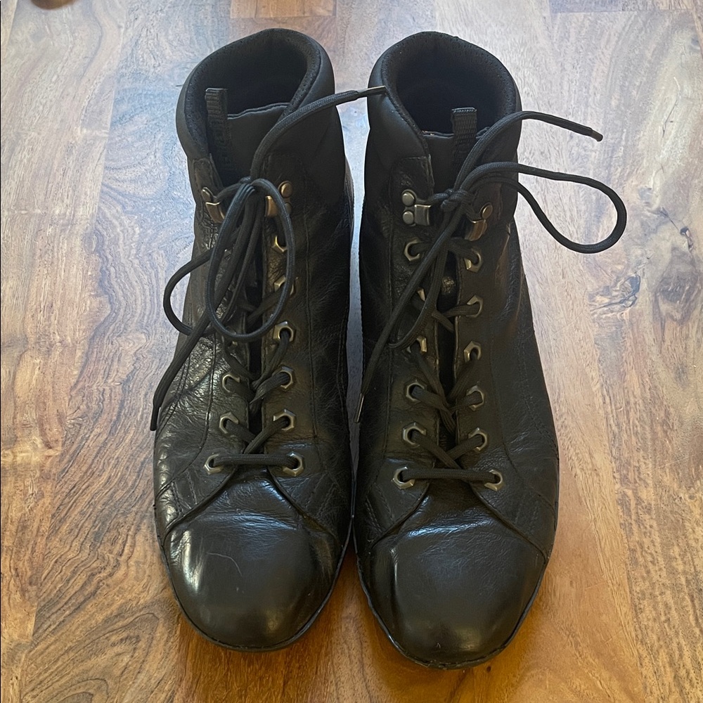 Men’s Prada Black Lace-Up Leather Boots